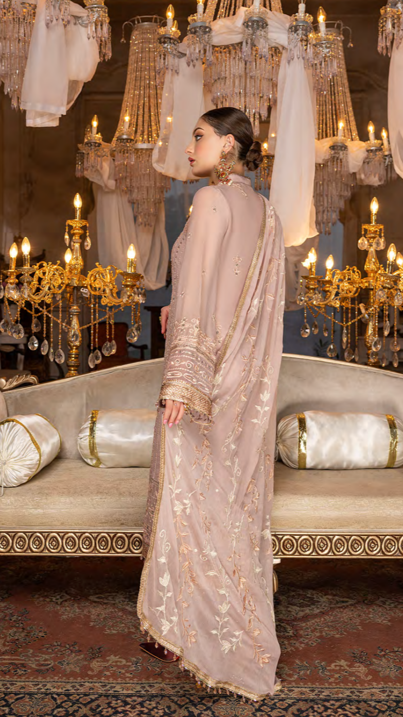 Tea Rose – Embroidered Chiffon by Merakish