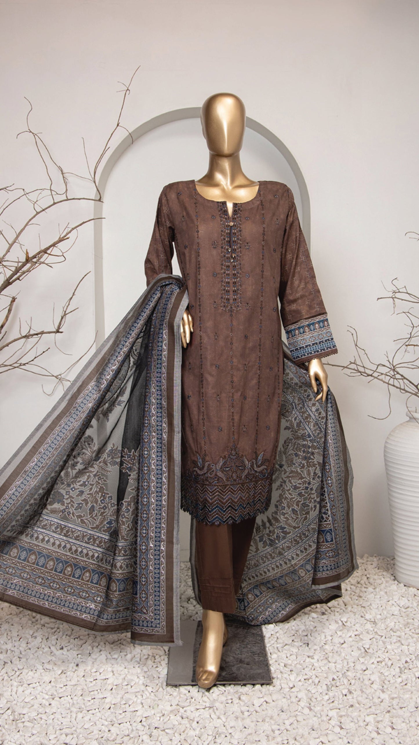 Embroidered Regular Wear Lawn from HZ Textile - 03